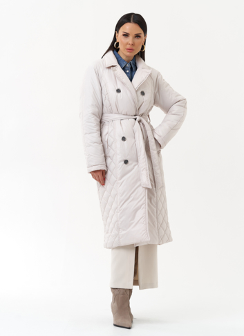 Женское утепленное пальто со съемным капюшоном