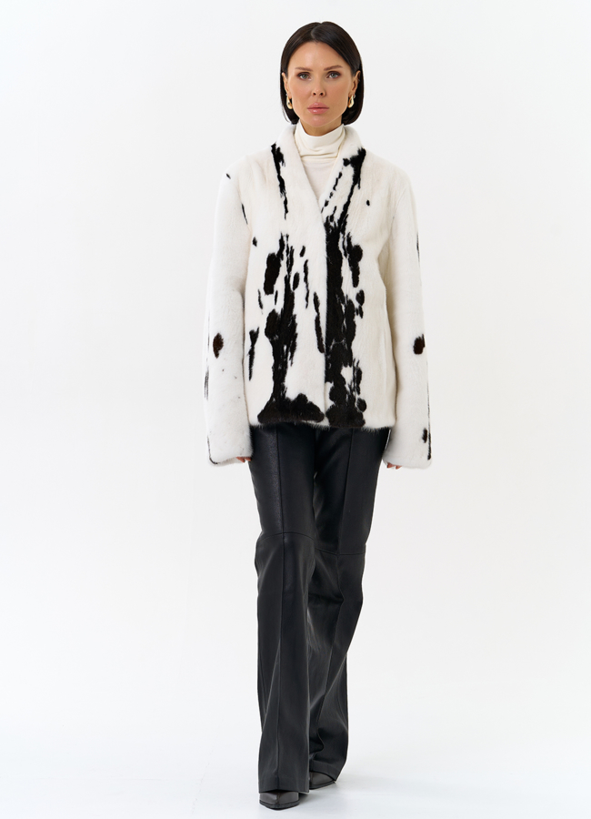 Жакет из меха норки в расцветке 