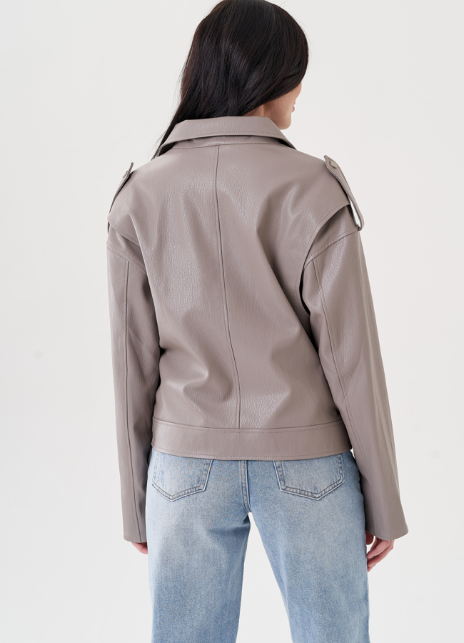 Женская куртка косуха из эко кожи  модель № 24443 универмаг малина