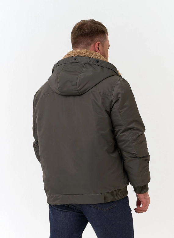 Мужская куртка бомбер с капюшоном фото