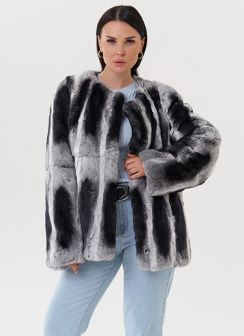 Женская шуба из меха кролика