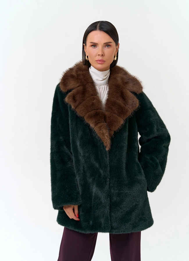 Женское полупальто из эко меха модель № 33860 универмаг малина