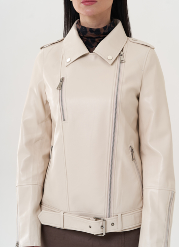 Куртка "косуха" молочного цвета