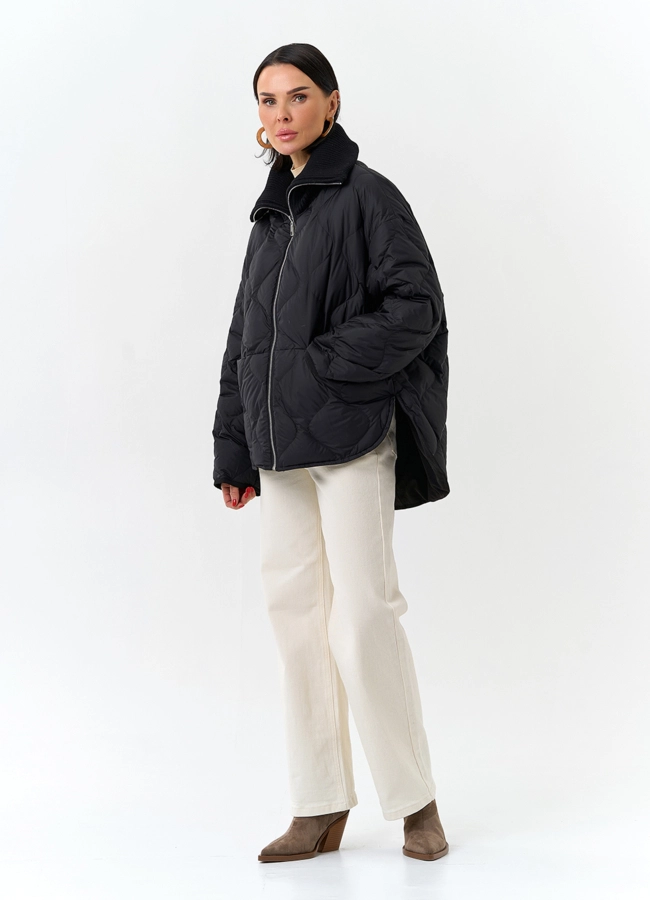 Женская двухсторонняя куртка с высоким воротником модель № 32665 в рассрочку