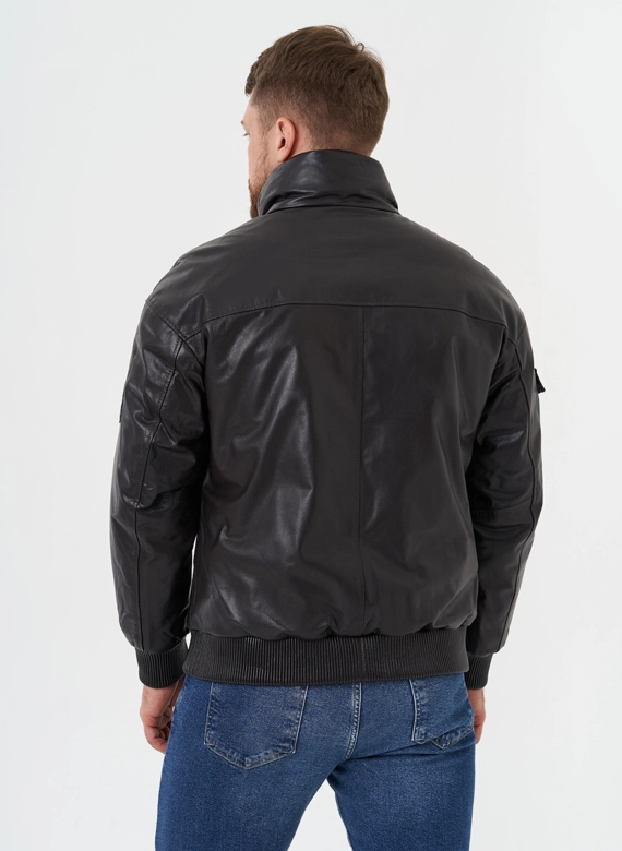 Куртка "бомбер" из натуральной кожи
