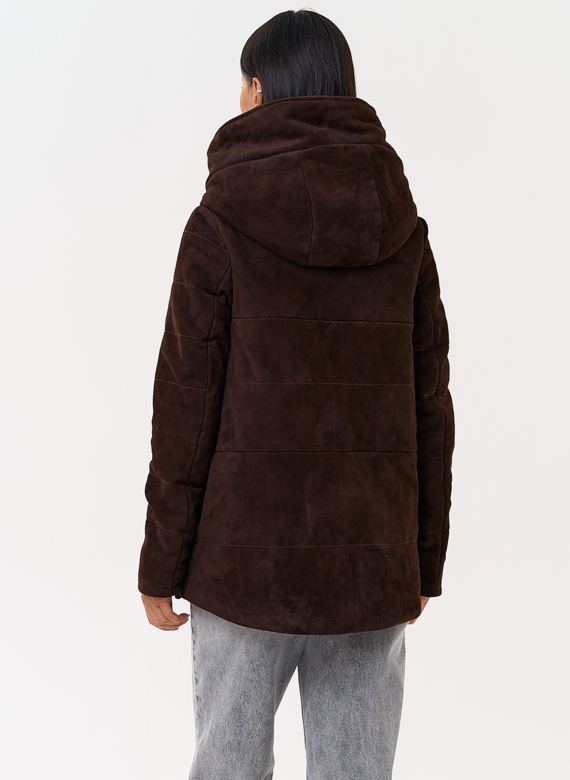 Куртка с капюшоном из натуральной замши