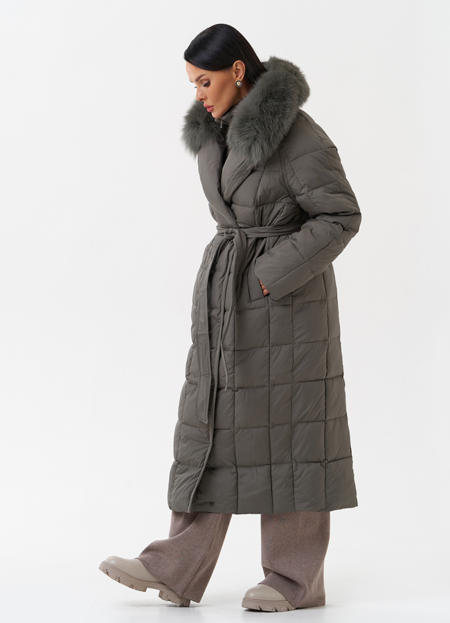 Женский пуховик с английским воротником модель № 28868 универмаг малина