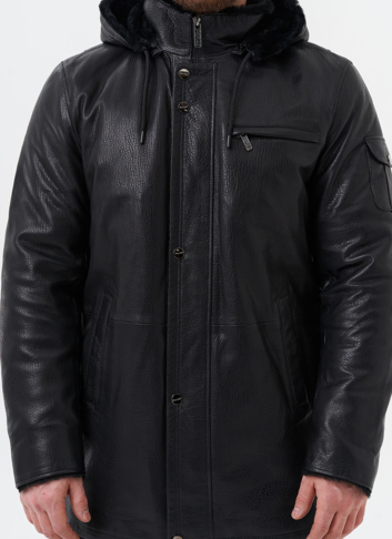 Мужская дубленка черного цвета 